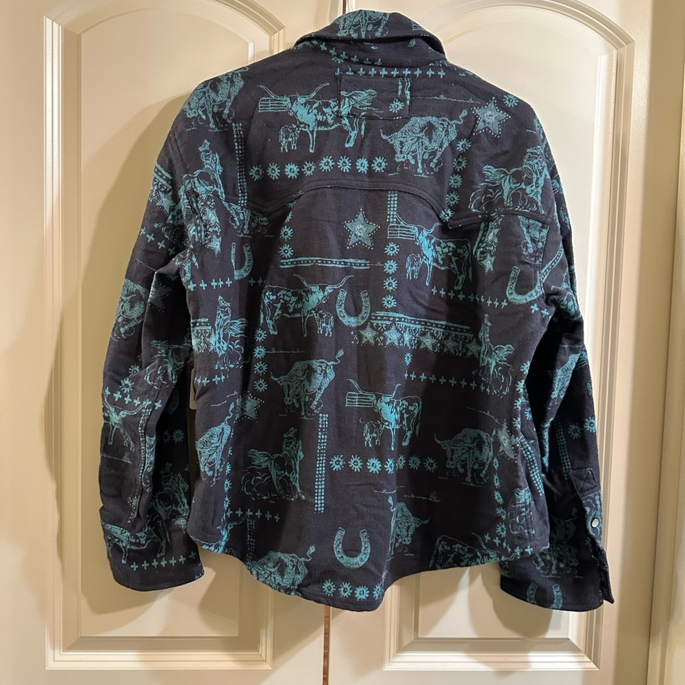 Free People We the Free Calico Flannel Oversized Small NWT - Picture 4 of 6